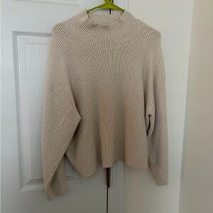 a new day Cream Ribbed Mock Neck Sweater